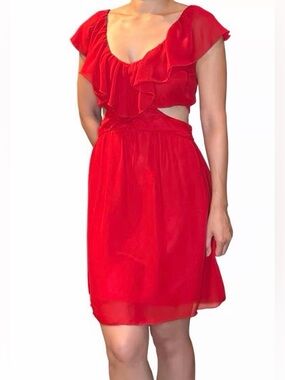 NWT Juniors Speechless Red Chiffon Dress L NWT